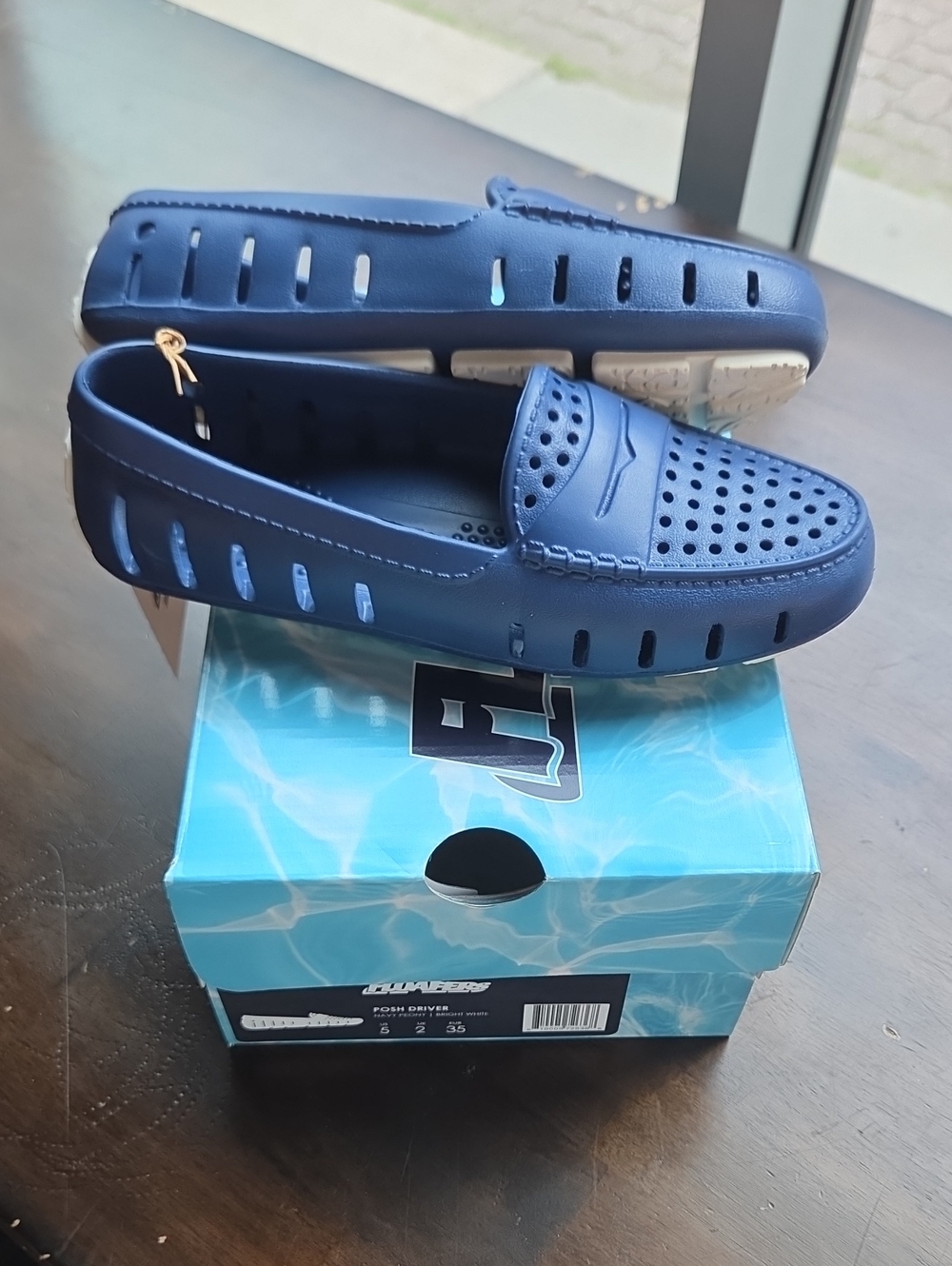 Floafers Size 5 Women's Navy Blue Perforated Slip-On Loafers NEW